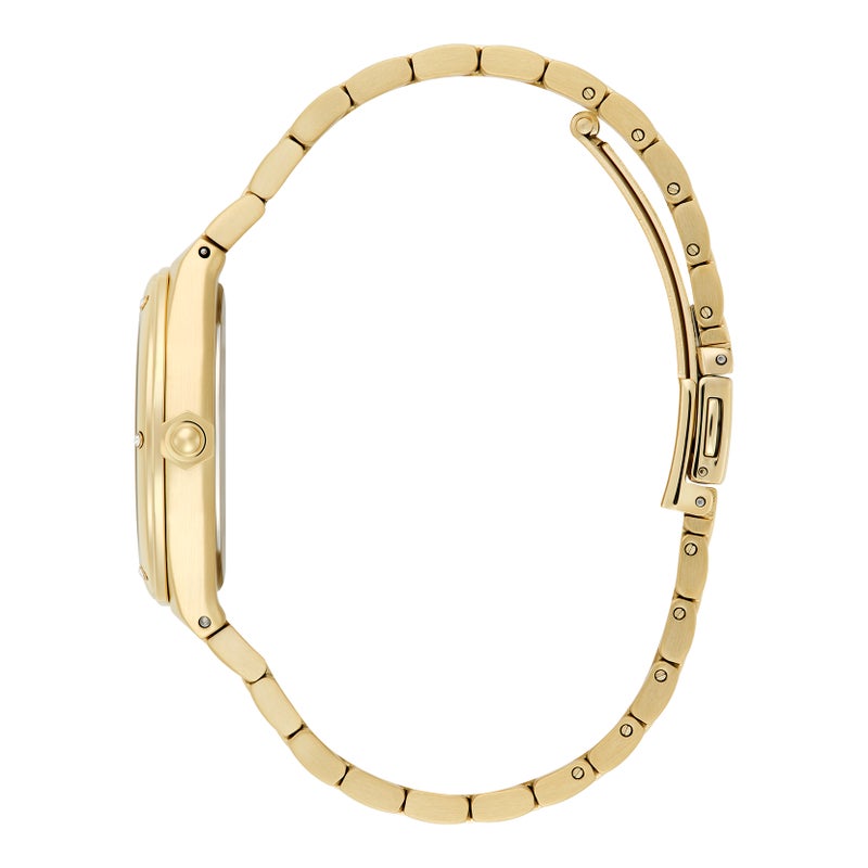 OLIVIA BURTON ساعة نسائية أنالوج بتصميم سداسي مع طلاء أيوني من الذهب رفيع بعلبة من الفولاذ - Image 4