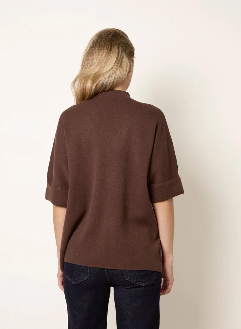 بلو فانيلا Short Sleeve Button Detail Jumper