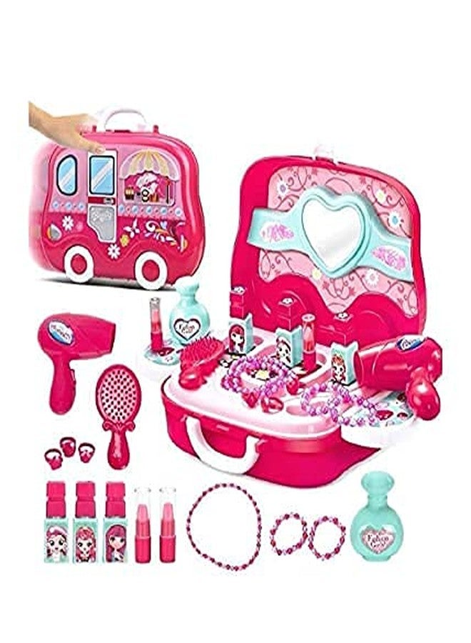 BLACKZONE Children Beauty Makeup Kit Pretend Play Fashion Set Toy with Carry case Suitcase Multi Color - Image 1