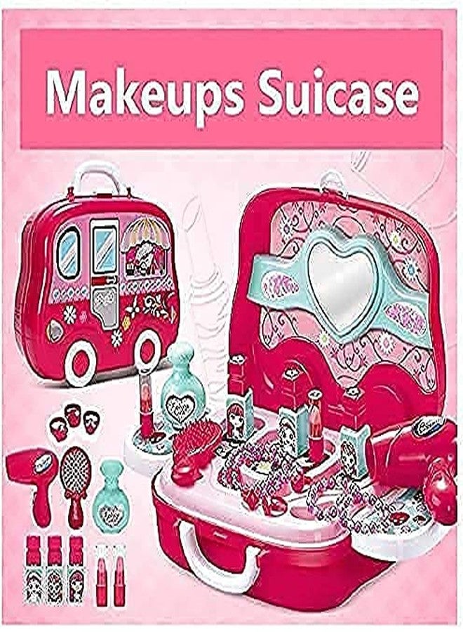 BLACKZONE Children Beauty Makeup Kit Pretend Play Fashion Set Toy with Carry case Suitcase Multi Color - Image 4