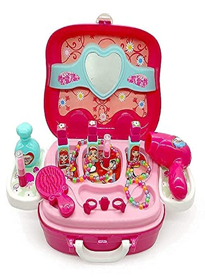 BLACKZONE Children Beauty Makeup Kit Pretend Play Fashion Set Toy with Carry case Suitcase Multi Color - Image 3