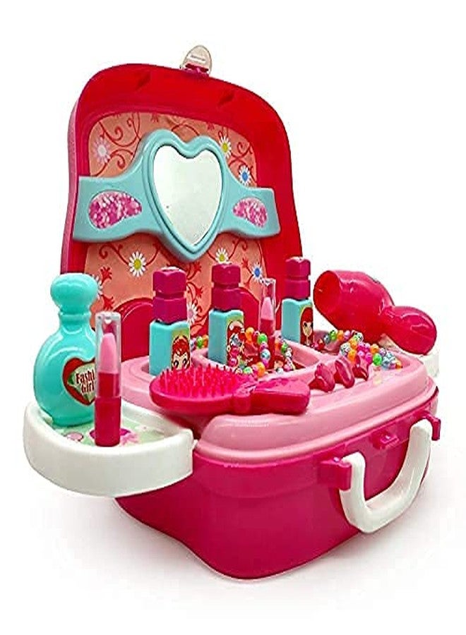 BLACKZONE Children Beauty Makeup Kit Pretend Play Fashion Set Toy with Carry case Suitcase Multi Color - Image 2