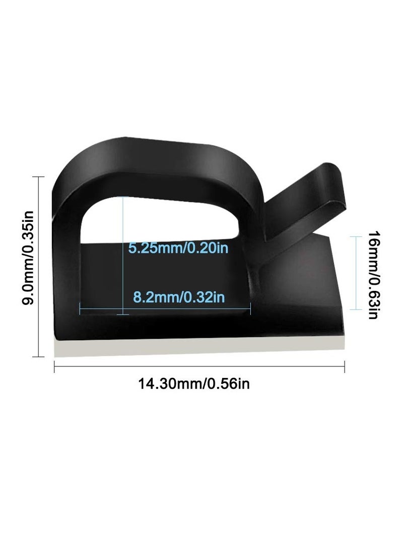 Loquat 60 Pcs Adhesive Cable Clips, Plastic Cable Cord Organizers Cable Storage Management Clip for Home Office - Black, White - Image 3