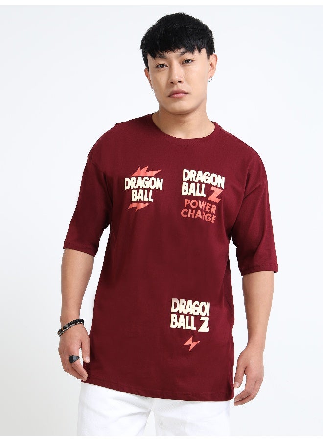 QUCO Maroon Dragon Ball Z T-Shirt for Men - Image 2