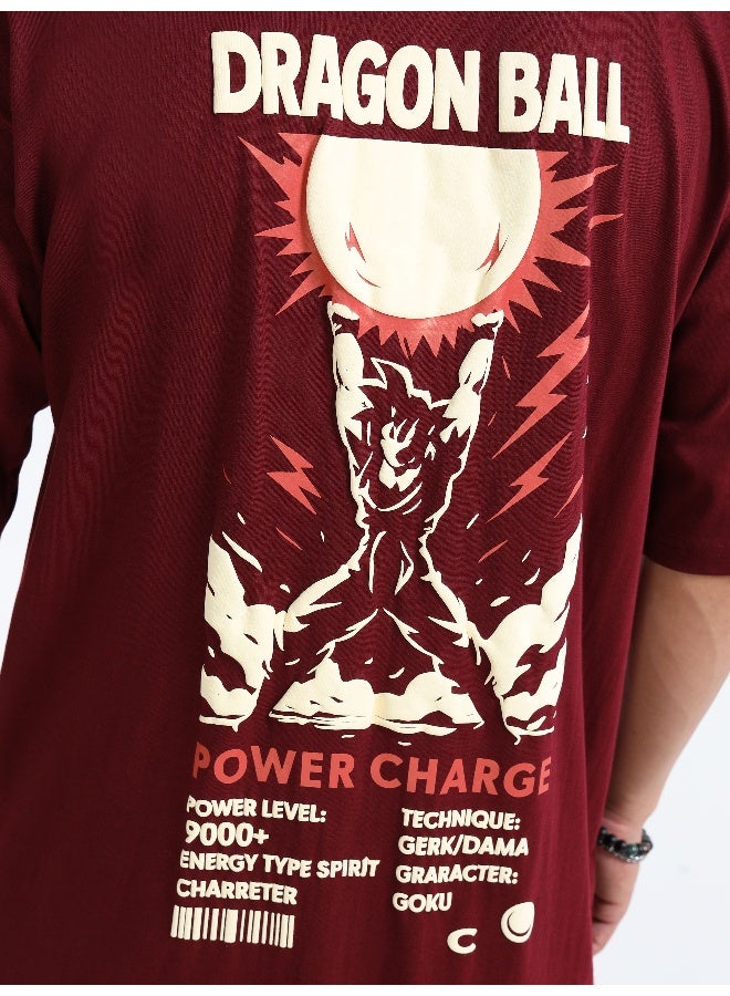QUCO Maroon Dragon Ball Z T-Shirt for Men - Image 3