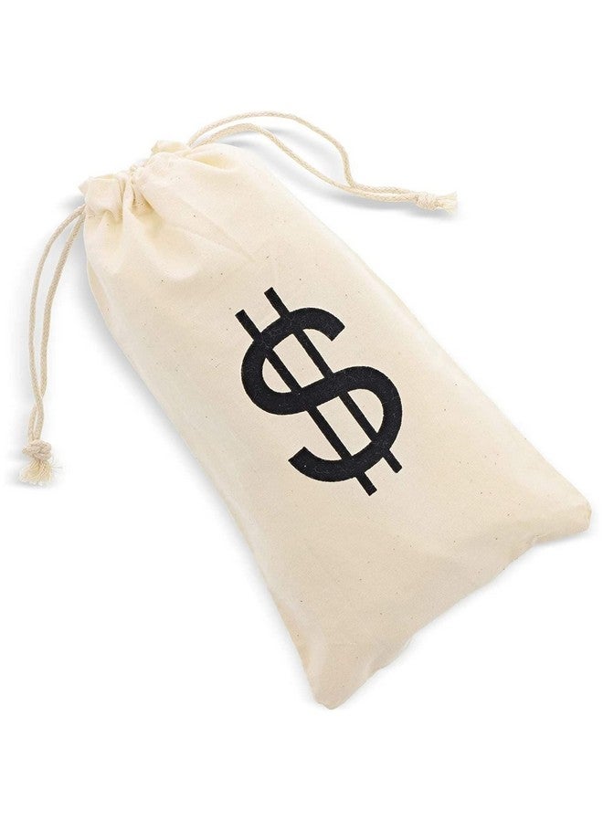 Juvale 12 Pack Dollar Sign Drawstring Gift Bags, Cowboy Pirate Theme Birthday Party Favor Canvas Pouches, 4.3 X 7 In  - Image 5