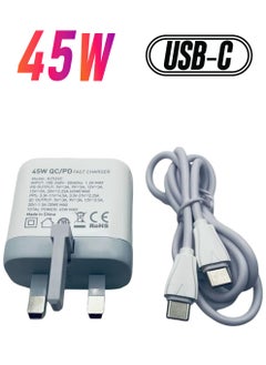 Lucky Sky Lucky Sky 2 Ports 45W USB C GaN Charger Plug Type C PD 45W QC 3.0 Fast Wall Mains Power Delivery Adapter for Laptops and Mobile Phone.  - Image 1