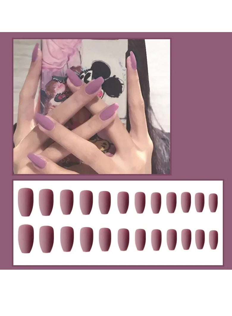Generic Matt Fake Nail Short Full Cover - 24 Pcs - Image 3