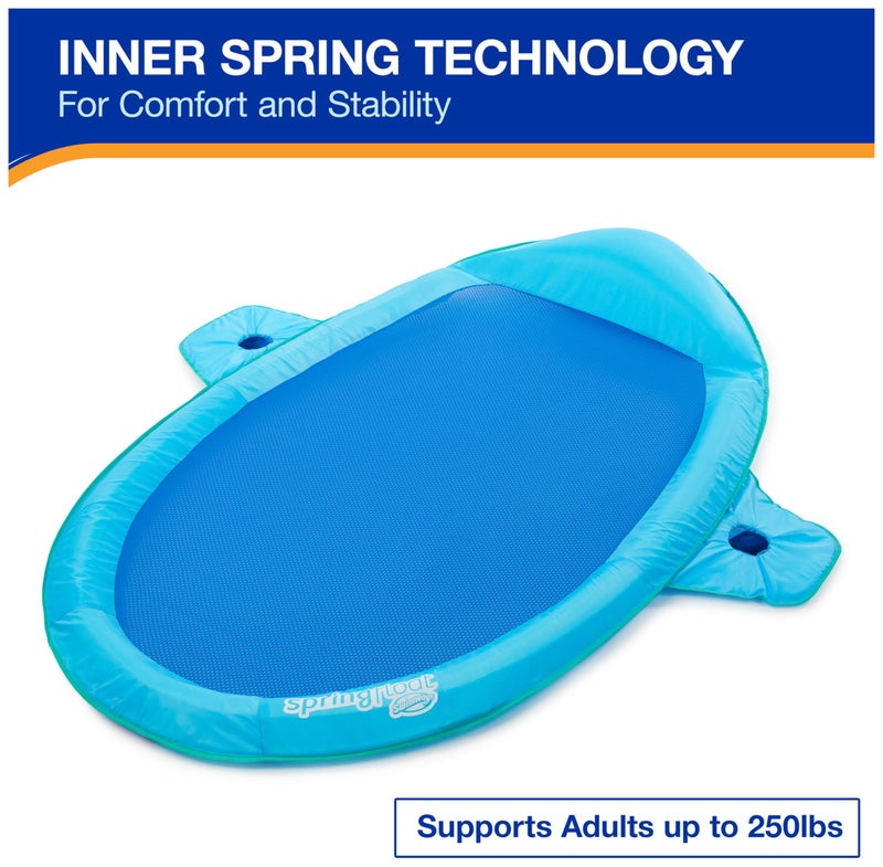 SwimWays كرسي استلقاء بركة SwimWays Spring Float Premium SunCatcher مع صمام Hyper-Flate، أزرق - Image 4
