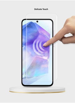 GMAX HD Tempered Glass Screen Protector for Samsung Galaxy A55 2024 - Anti Reflection Anti Bubbles 9H Hardness 0.33 mm Rounded Edges Easy Installation  - Image 3