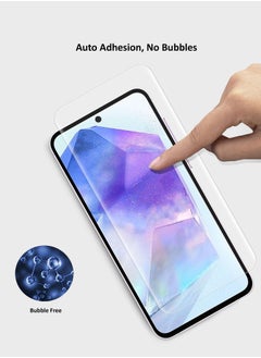 GMAX HD Tempered Glass Screen Protector for Samsung Galaxy A55 2024 - Anti Reflection Anti Bubbles 9H Hardness 0.33 mm Rounded Edges Easy Installation  - Image 5