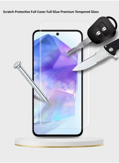 GMAX HD Tempered Glass Screen Protector for Samsung Galaxy A55 2024 - Anti Reflection Anti Bubbles 9H Hardness 0.33 mm Rounded Edges Easy Installation  - Image 4