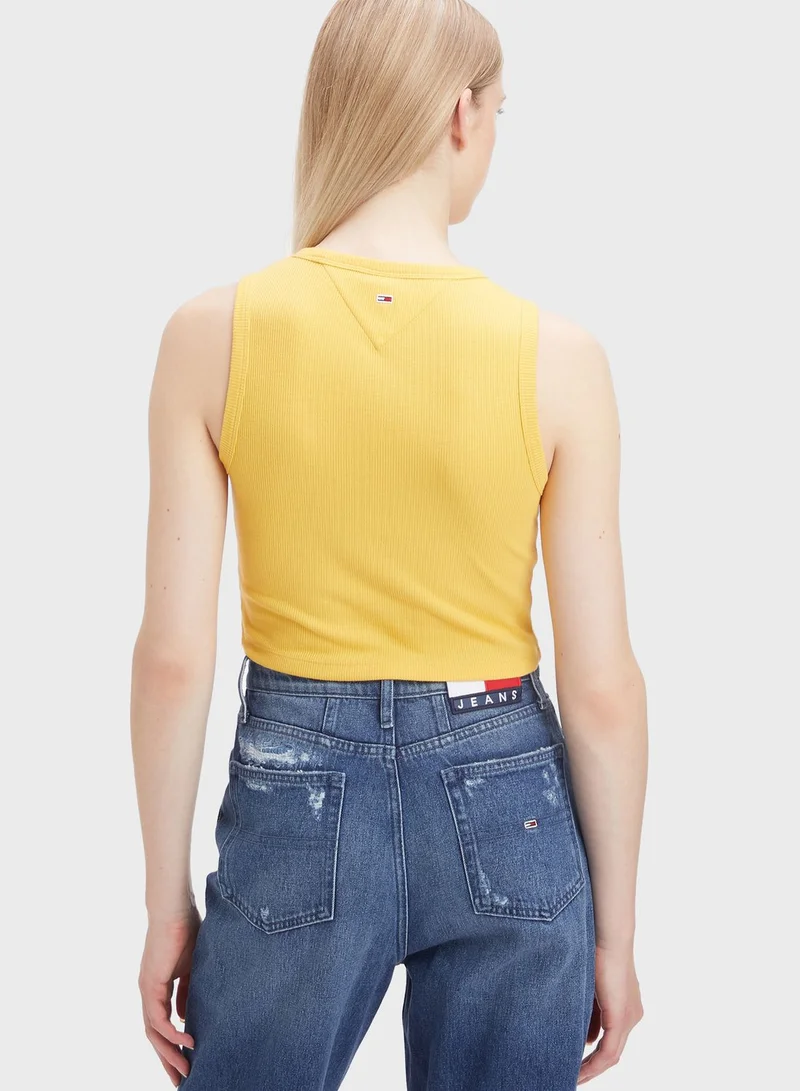 TOMMY JEANS Logo Crop Tank Top