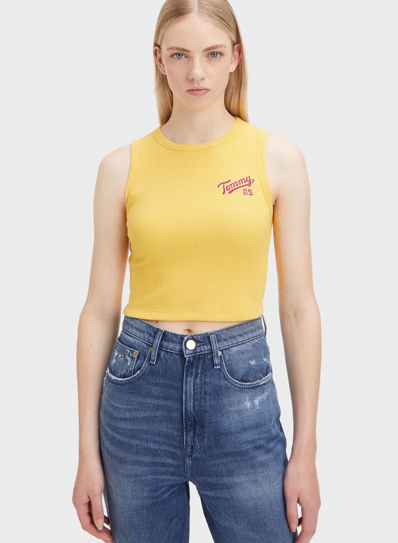 TOMMY JEANS Logo Crop Tank Top