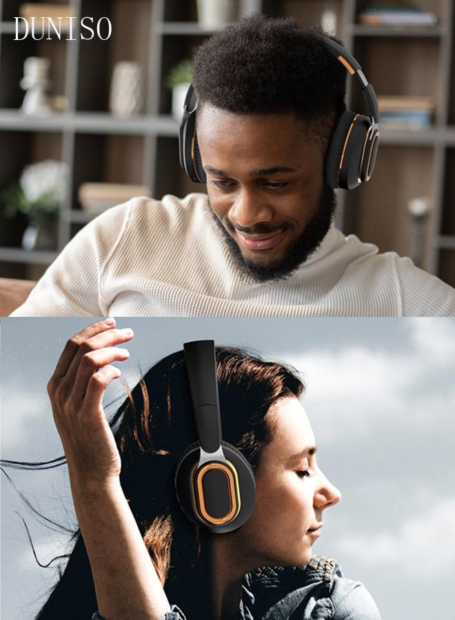 DUNISO Bluetooth Headphones With Over Ear Wireless Gaming Headphones with HiFi Stereo Headphones with Microphone and Soft Earpads for Cellphone PC Home Office - Image 2