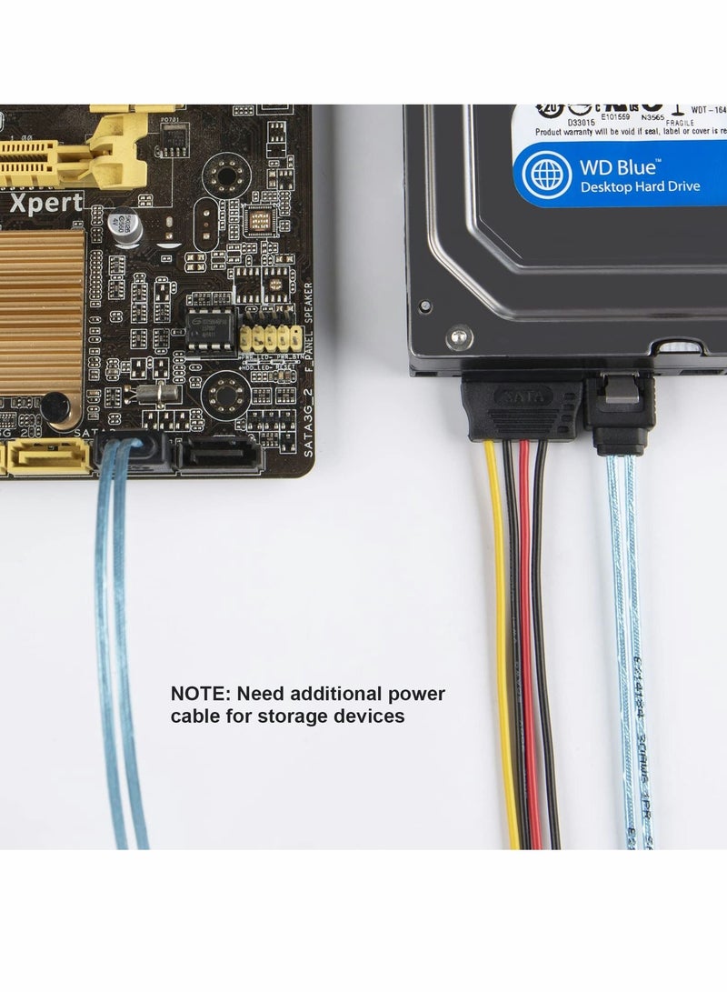 Y&D SATA III Cable, 6.0 Gbps 7PIN High Speed Data 5Pcs Female Straight to Angle with Locking Latch （1ft, Blue） - Image 4