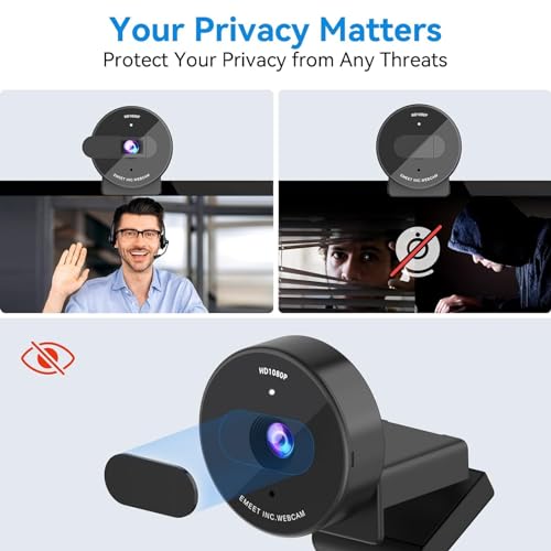 EMEET C950 1080P Webcam USB Webcam with Microphone Physical Privacy Cover Auto Light Correction Fixed Focus USB Plug Play Ultra Web Cam w 70View for MeetingOnline ClassesZoomYouTube - Image 3