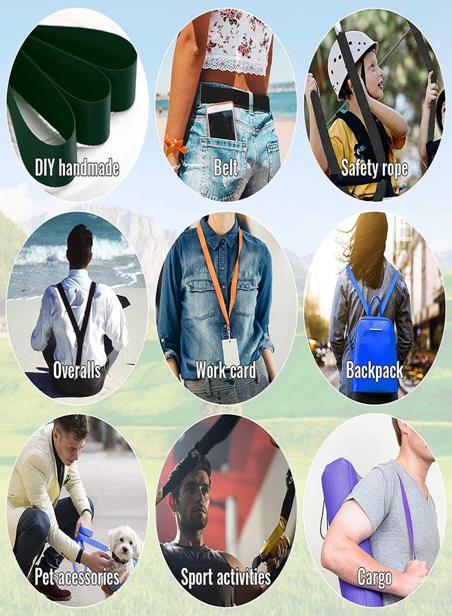غروسان حزام نايلون من غروسون بطول 10 ياردات، مقاسات 1 بوصة، 1.5 بوصة، 2 بوصة، حزام حقيبة ظهر، 10، 25، 50، 3.3 ياردة (وردي، 1 بوصة) - Image 4