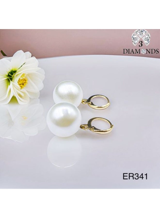 Gold Plated Pearl Drop Earrings for Women