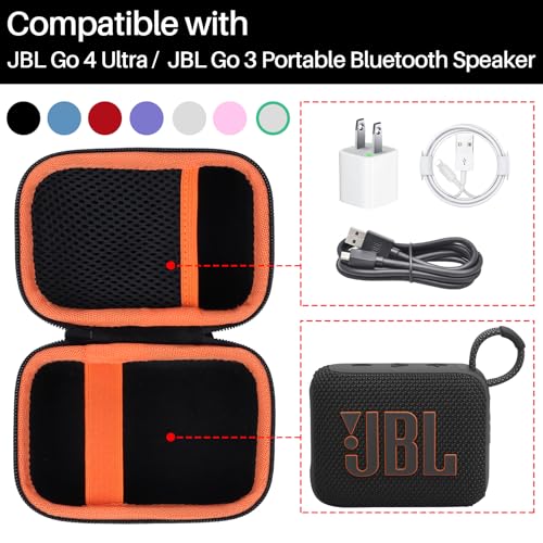 Lebakort Hard Case Compatible with JBL GO 4 GO 3 Portable Speaker (Off White Case) - Image 3