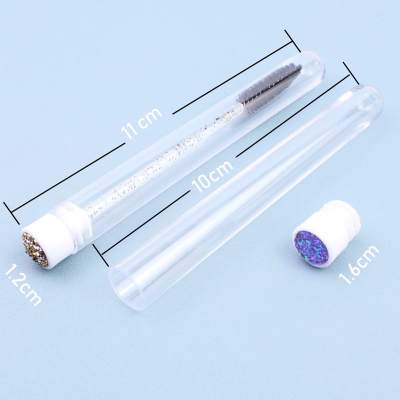SenRocc 20 Sets Mascara Wand Tube Set Diamond Mascara Brushes Eyelash Spoolies Brush Makeup Tool Applicator Eyelash Brush Tubes Makeup Brush (Diamond-MlX) - Image 3