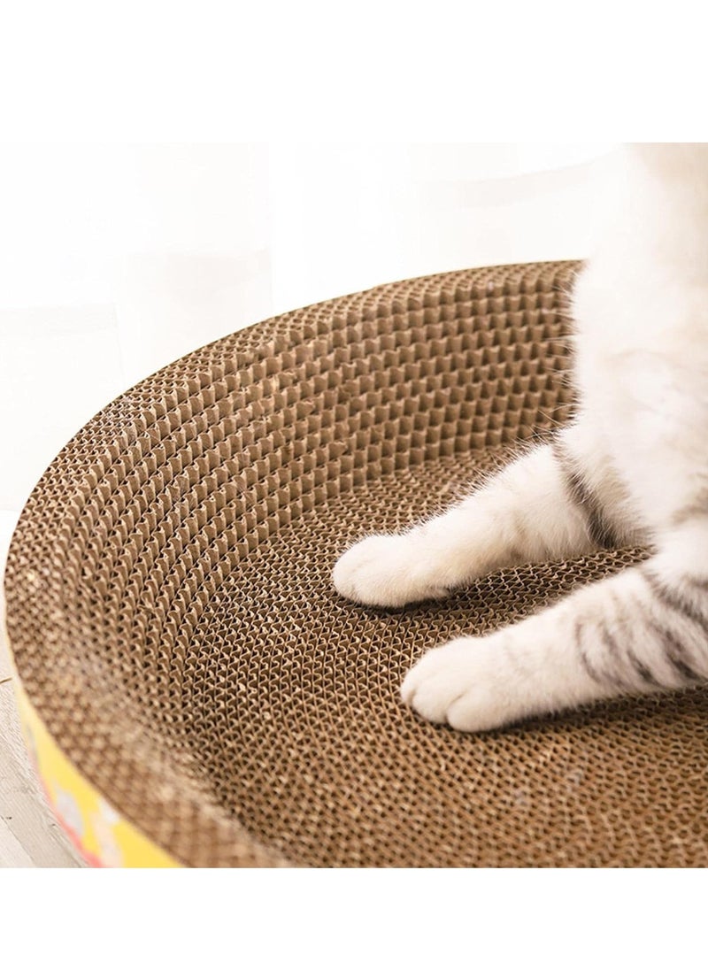 Cool Baby COOLBABY Round Corrugated Scratch Pad Scratching Bed Training Toy Nest House Cat Scratcher Cardboard for Sleeping Indoor Cats Small Medium Large Cats, 50cmx12cm  - Image 2