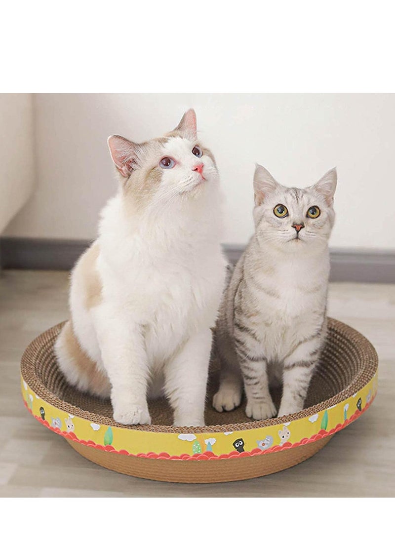 Cool Baby COOLBABY Round Corrugated Scratch Pad Scratching Bed Training Toy Nest House Cat Scratcher Cardboard for Sleeping Indoor Cats Small Medium Large Cats, 50cmx12cm  - Image 4