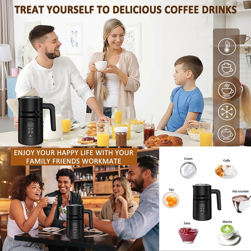 MITCMOLARD Milk Frother, 4 In 1 Milk Steamer and Heater, Automatic Milk Foam Maker, Hot Chocolate Maker, Hot and Cold Foaming Machine for Cappuccino,Hot Chocolate Maker, Temperature Display - Image 5