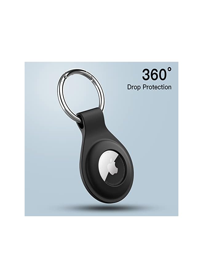 Jetech Silicone Case for AirTag 2021 with Keychain, Protective Air Tag Holder, Portable Keyring Cover, Easy Installation, 2-Pack (Black) - Image 4