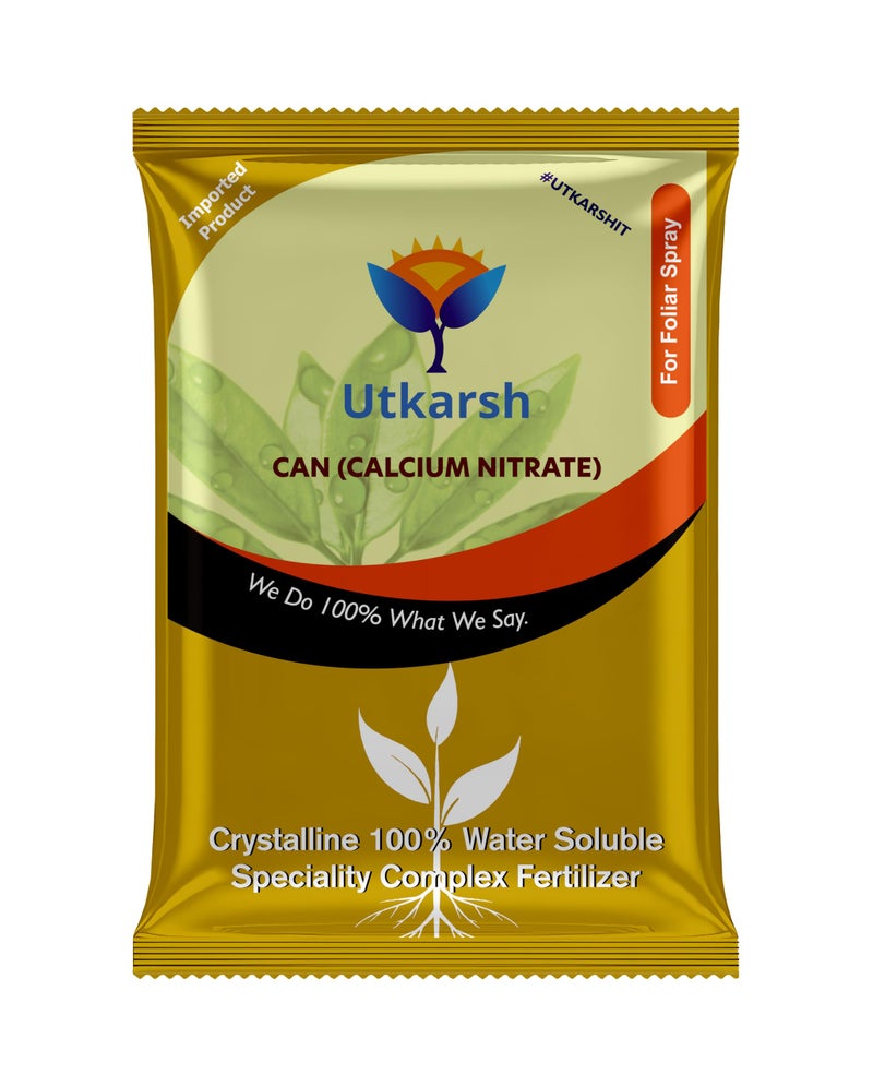 Utkarsh Calcium Nitrate Fertilizer for Plants Home Garden | 100% Water Soluble Foliar Spray Nutrition, Promotes & Boosts Healthy Flower and Fruit Growth (900 gm; Pack of 1) - Image 1