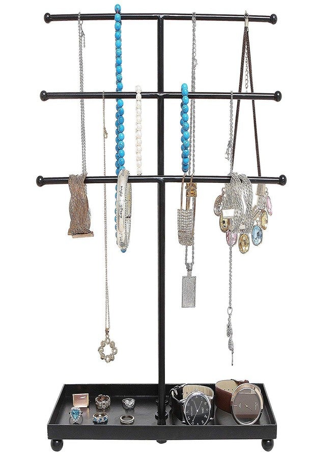 OGFC 3 Tier Tabletop Bracelet & Necklace Jewelry Organizer Display Tree Rack w/Ring Tray - Image 3