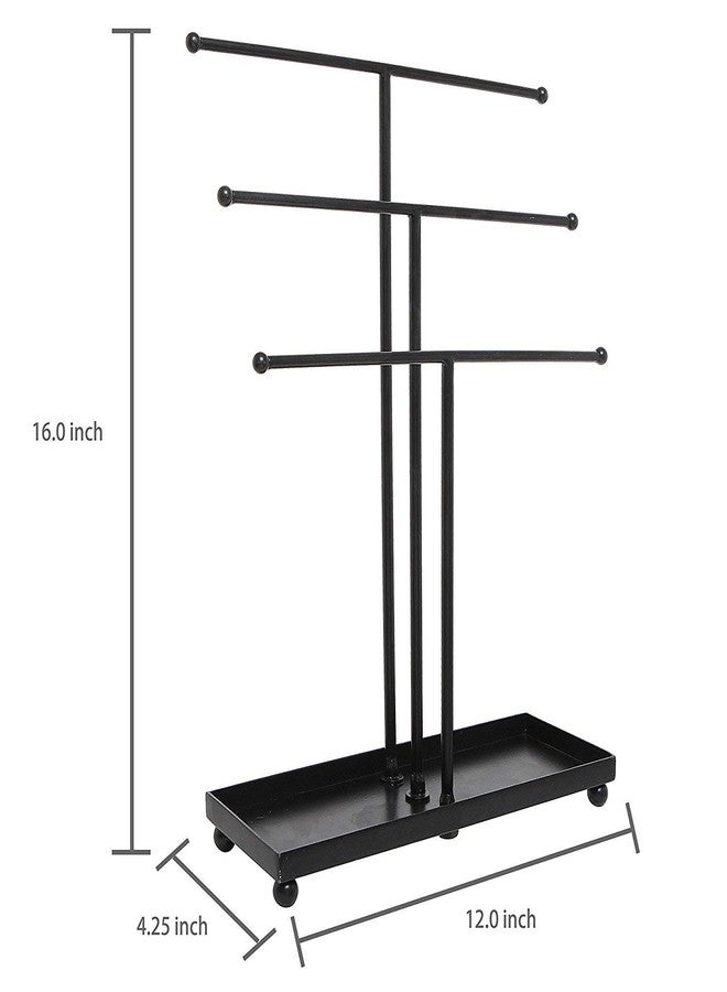 OGFC 3 Tier Tabletop Bracelet & Necklace Jewelry Organizer Display Tree Rack w/Ring Tray - Image 2
