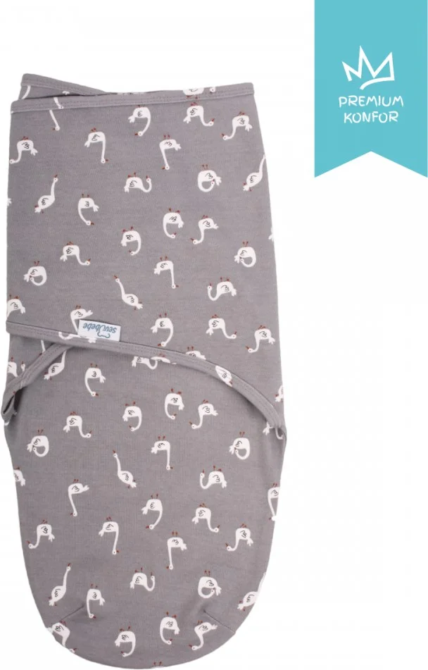 Sevi Bebe Interlock Baby Swaddle ART-118 Swan Pattern Swan Pattern