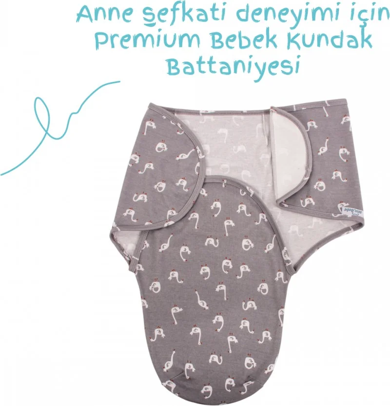 Sevi Bebe Interlock Baby Swaddle ART-118 Swan Pattern Swan Pattern