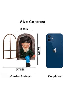 KASTWAVE Tree Hugger Garden Gnome Statue, Garden Peeker Yard Art unimaginable Tree Sculpture Garden Decoration  - Image 2