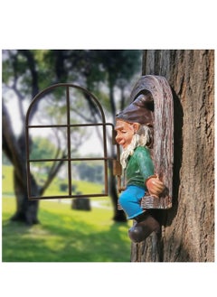 KASTWAVE Tree Hugger Garden Gnome Statue, Garden Peeker Yard Art unimaginable Tree Sculpture Garden Decoration  - Image 4