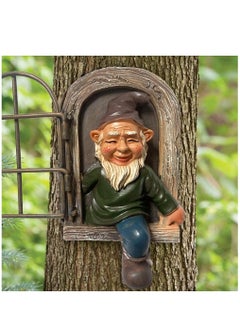 KASTWAVE Tree Hugger Garden Gnome Statue, Garden Peeker Yard Art unimaginable Tree Sculpture Garden Decoration  - Image 1