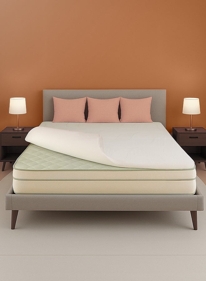 Sleepwell Memory Foam Mattress Topper| Extra Comfort & Pressure Relief| Anti-Skid Surface with Cool Yarn| Enhanced Support & Full Back Support| 2 Years Warranty| 200x180x5 - Image 1