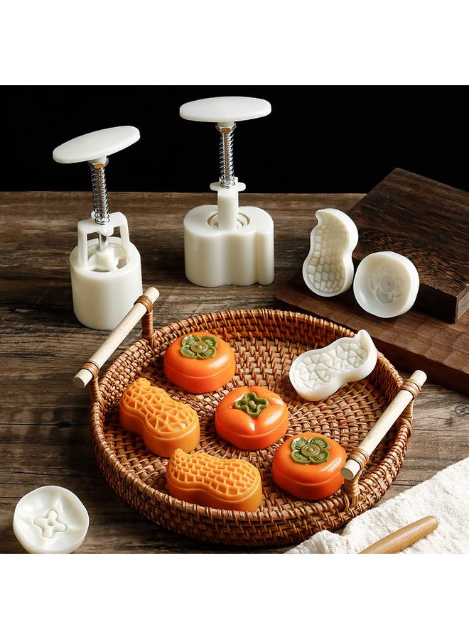 Bluejw Persimmon Moon Cake Mold Peanut Household Creative Hand Pressure Mold Model Printing Tool Mung Bean Cake Baking Mold - Image 5