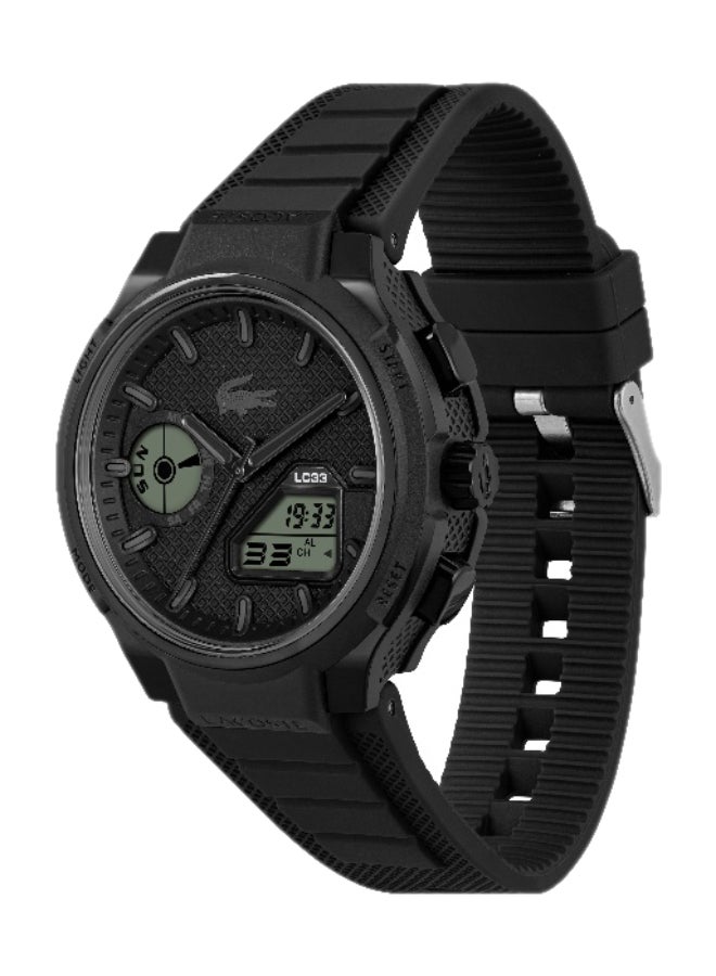 Lacoste Lc33 Men's Quartz Watch with Black Dial and Black Silicone Strap - 2011447 - Image 1