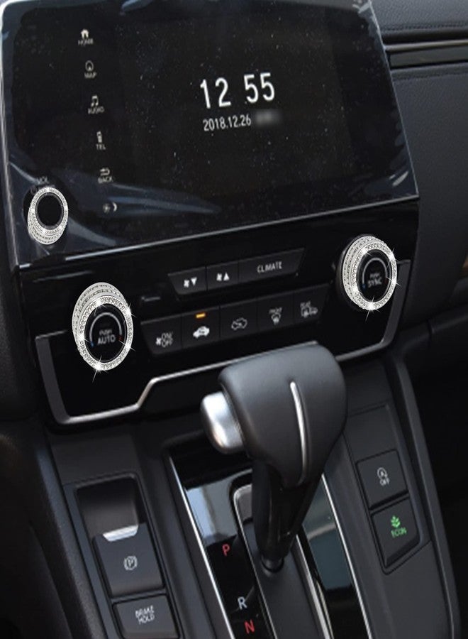 TOMALL Bling Air Conditioner Knob Cover Compatible with Honda CRV 2017-2022 AC Knob Covers Center Sound Volume Button Cover Auto Centre Console Cover Bling Interior Ring Decoration for Car (3pcs) - Image 5