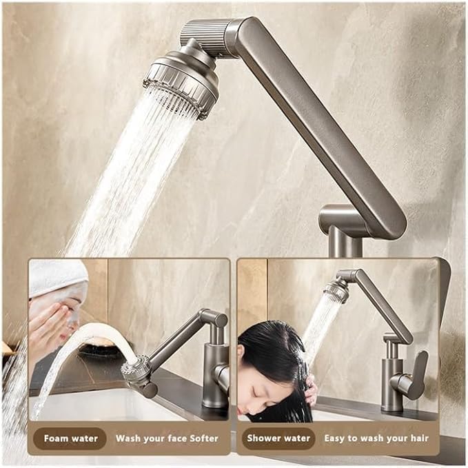 PIPULSE PAPULSE Stainless Steel PullOut Kitchen Sink Faucet DualPurpose Hot Cold Mixer Tap for Kitchen and Bathroom Vanity 1080 Swivel Sink Faucet - Image 2