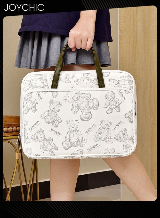 Joychic Fashion Cartoon Bear Pattern Women Laptop Bag Lightweight Portable Shockproof Liner Bag Suitable for 15.6/16inch - Image 1