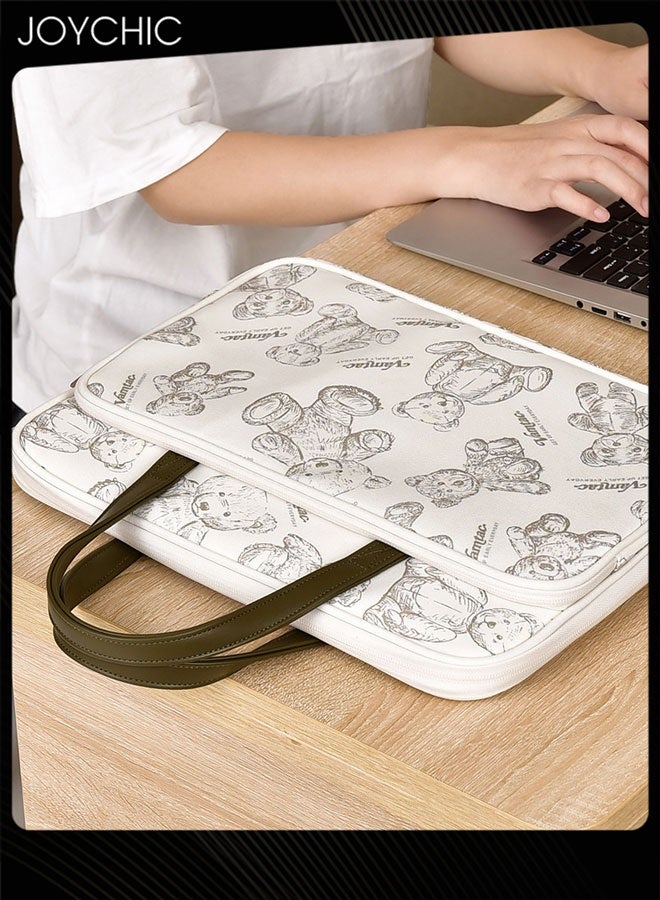 Joychic Fashion Cartoon Bear Pattern Women Laptop Bag Lightweight Portable Shockproof Liner Bag Suitable for 15.6/16inch - Image 2