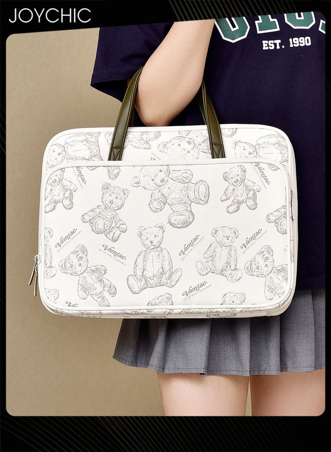 Joychic Fashion Cartoon Bear Pattern Women Laptop Bag Lightweight Portable Shockproof Liner Bag Suitable for 15.6/16inch - Image 3