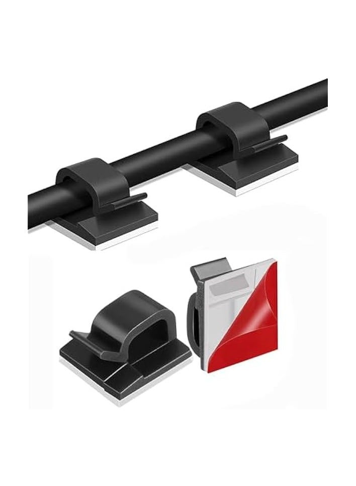 بروماس 50 مشبكًا لاصقًا لإدارة الكابلات القوية، مشابك سلكية قوية للجدار، أسفل المكتب، أضواء ، السيارة، كاميرا داش، إيثرنت - Image 1