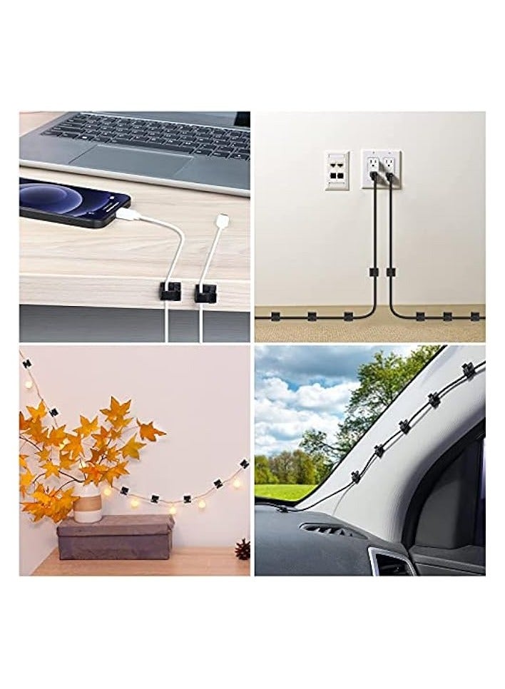 بروماس 50 مشبكًا لاصقًا لإدارة الكابلات القوية، مشابك سلكية قوية للجدار، أسفل المكتب، أضواء ، السيارة، كاميرا داش، إيثرنت - Image 2