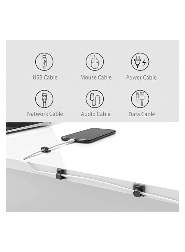 بروماس 50 مشبكًا لاصقًا لإدارة الكابلات القوية، مشابك سلكية قوية للجدار، أسفل المكتب، أضواء ، السيارة، كاميرا داش، إيثرنت - Image 4