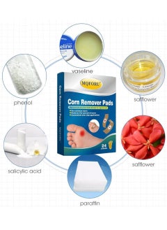 MQFORU 24 Pcs Corn Remover Pads Corn Plasters with Hole for Feet Hand Toe Corn Removal Ideal for Relief Corn Pain and Foot Care Wart Remover Foot Corn Remover Patch Corn Removal Pads  - Image 3