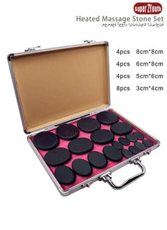 Super ZYouth 20-Piece Heated Massage Stones Set Natural Basalt Stone with Heating Box for Professional or Home Spa  - Image 1